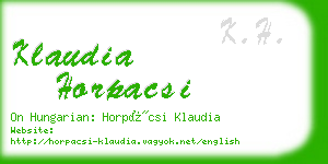 klaudia horpacsi business card